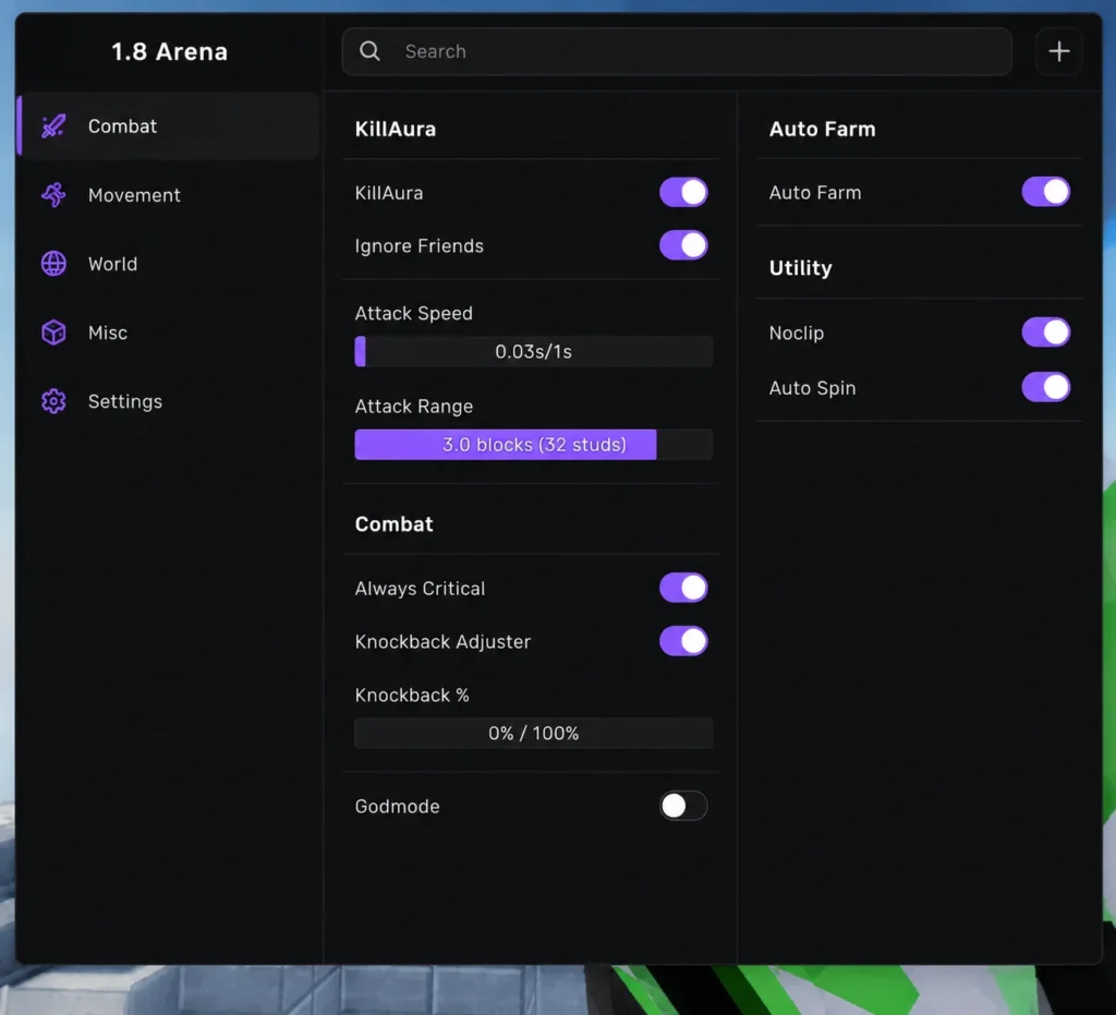 1.8 Arena Auto Farm Script Keyless