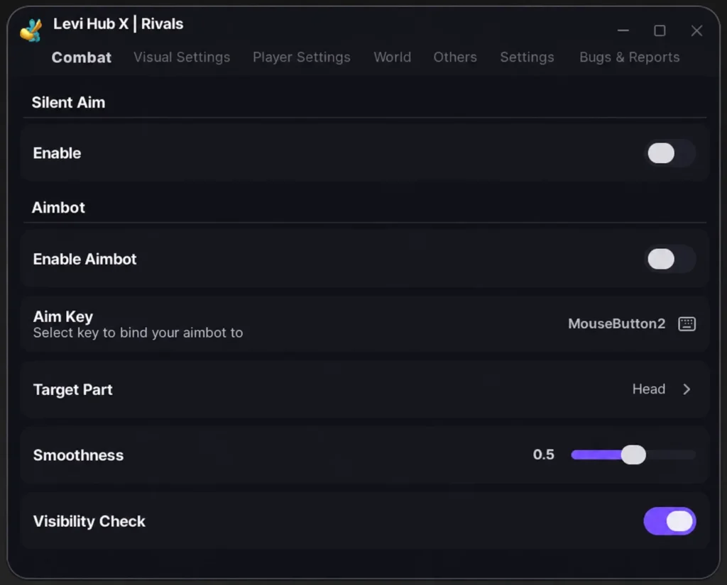 Script Levi Hub Rivals Keyless Aimbot