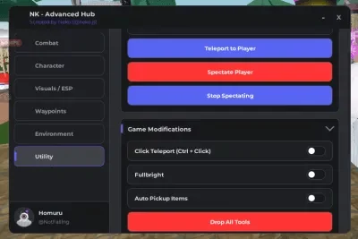 Script NK Advanced Hub | All-in-One Free Key Features