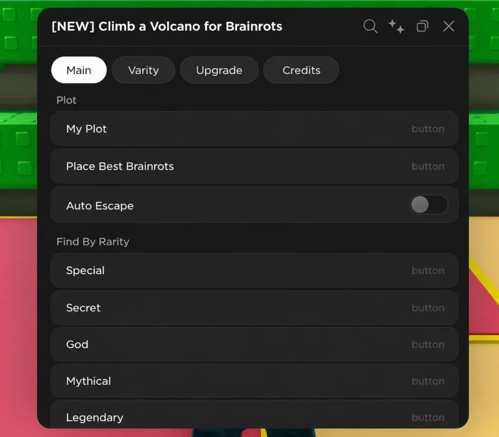script [3 HOURS] Climb a Volcano for Brainrots