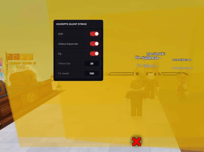 Gscripts Silent Strike Silent Assassins Script (Keyless) - Fly & Hitbox size