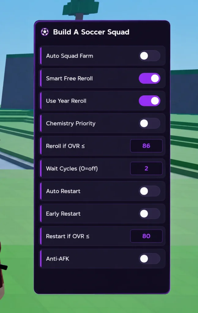 Script OverHub Build A Soccer Squad