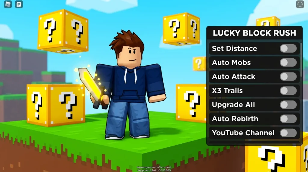 Script Lucky Block Rush game auto mob auto attack