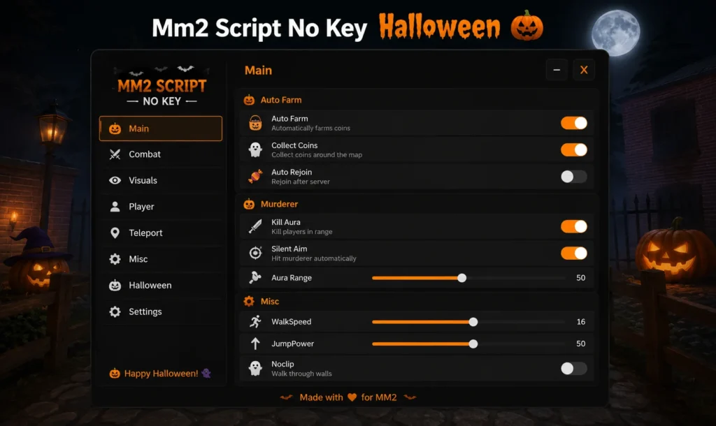 Script Mm2 No Key Halloween Auto shoot