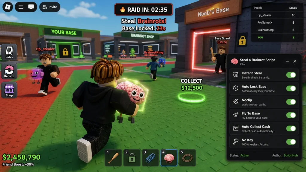 Script Roblox Steal a Brainrot instant steal speed boost