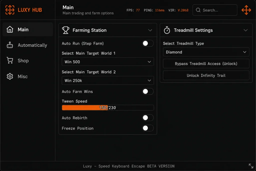 script Luxy Hub Speed Keyboard beta version