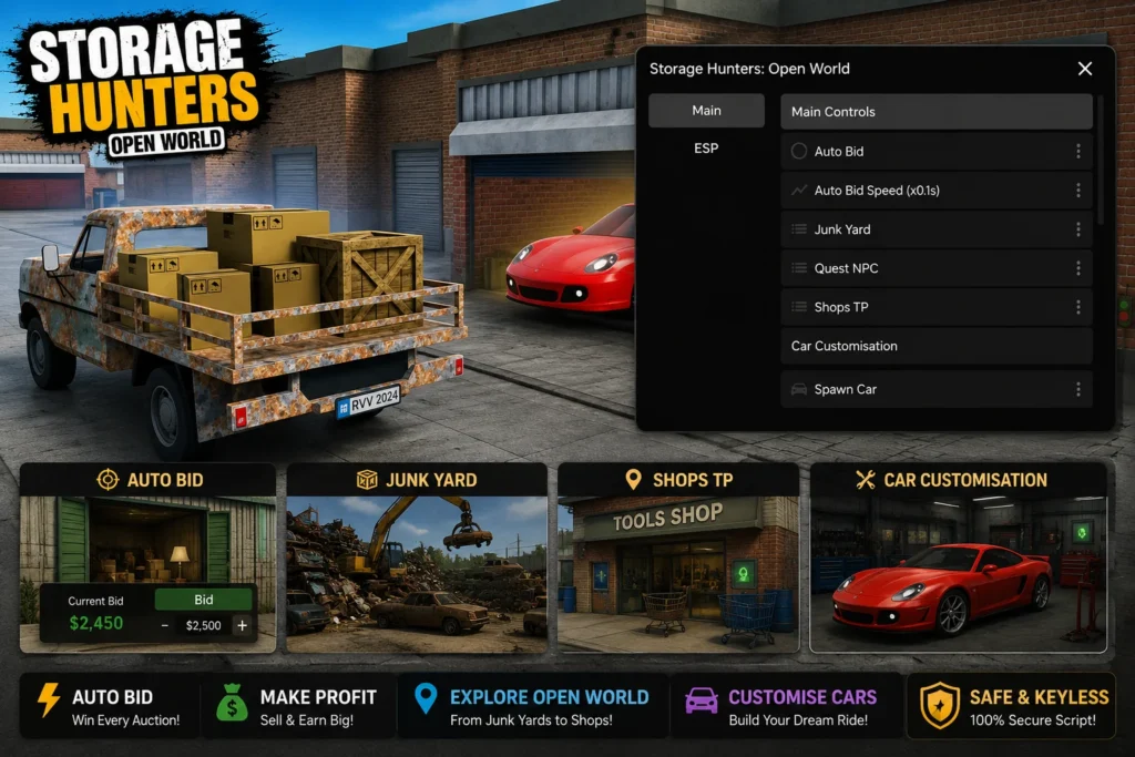 SCRIPT updated Storage Hunters: Open World auto bid