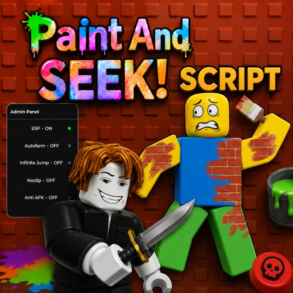 Script Paint and seek Auto Farm Hiders Esp money collector no key
