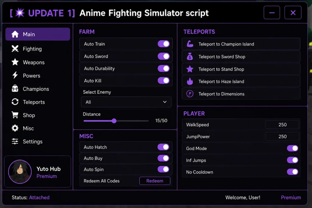 Script by yuto Anime Fighting Simulator