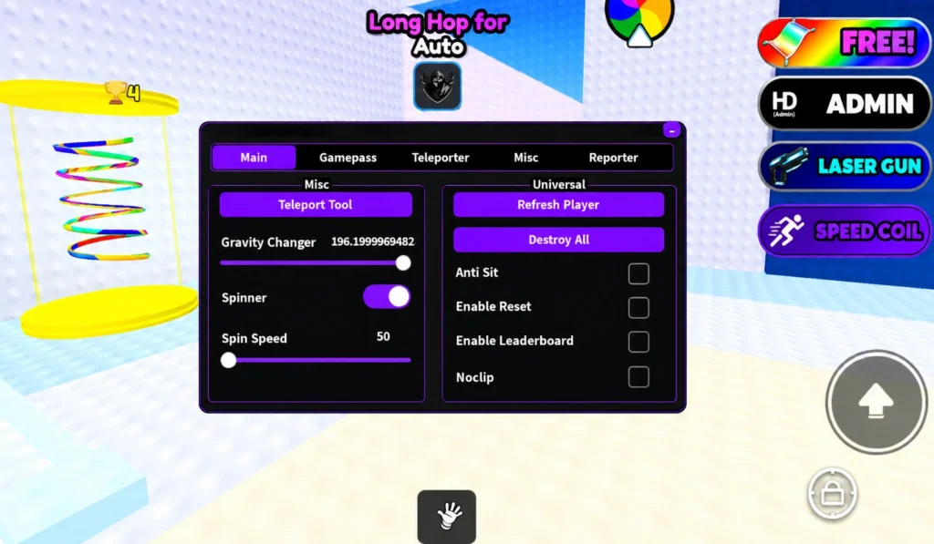 RNDM Hub Auto Wallhop Tower But Hard Script – keyless