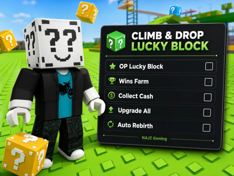 Roblox Climb and Drop a Lucky Block Script Najz Gaming