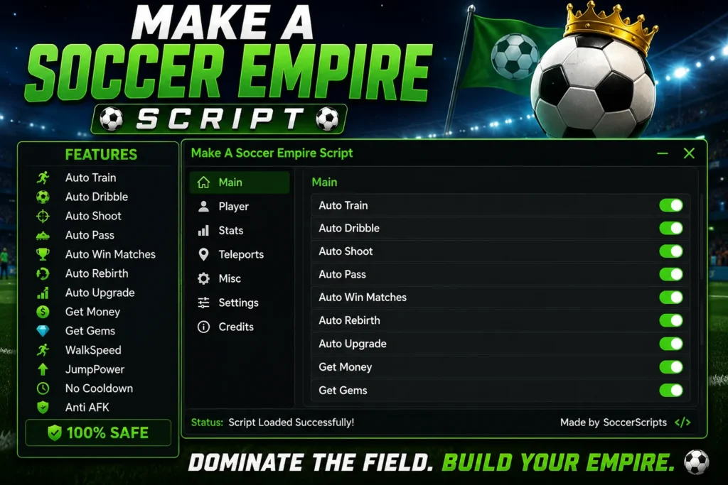 script by UI Make A Soccer Empire Roblox keyless