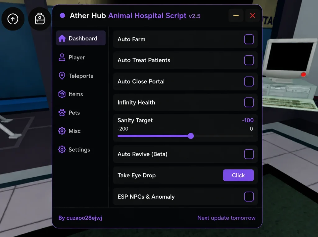 Ather Hub Animal Hospital Script (nokey)