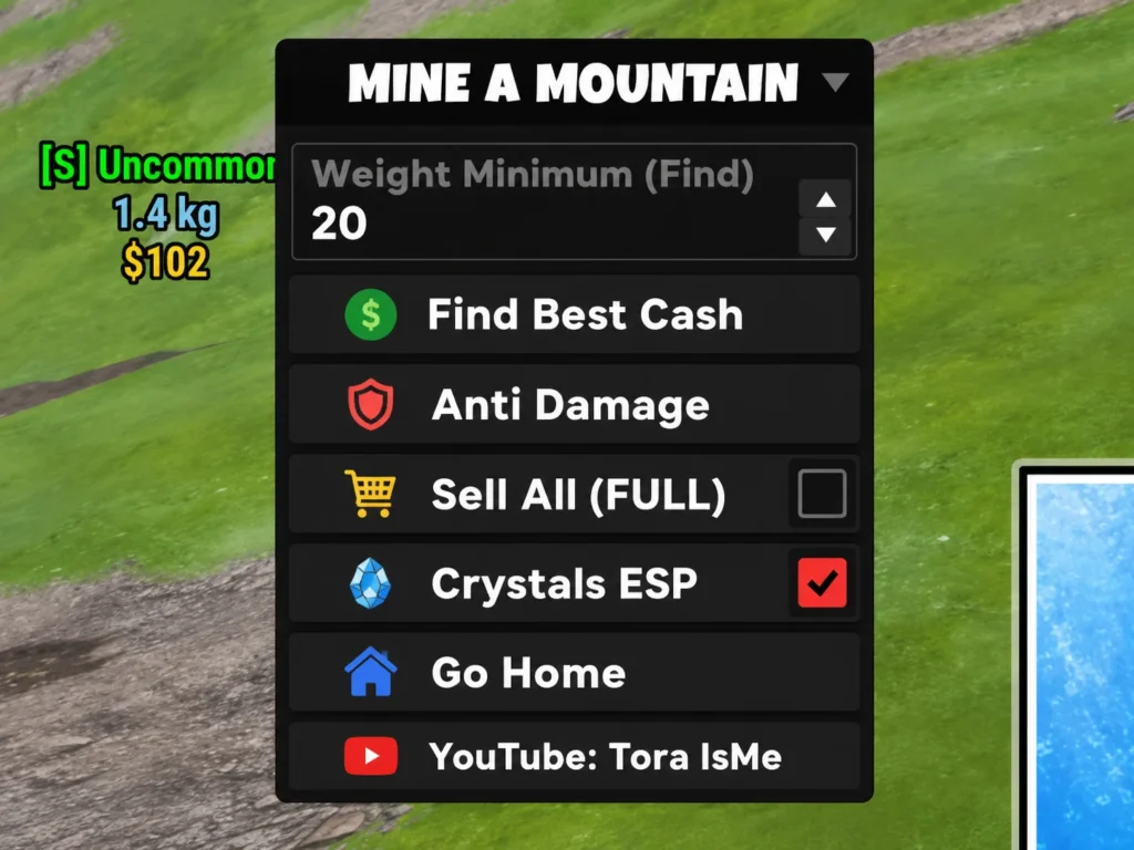Script by Tora Isme [⛰️] Mine a Mountain